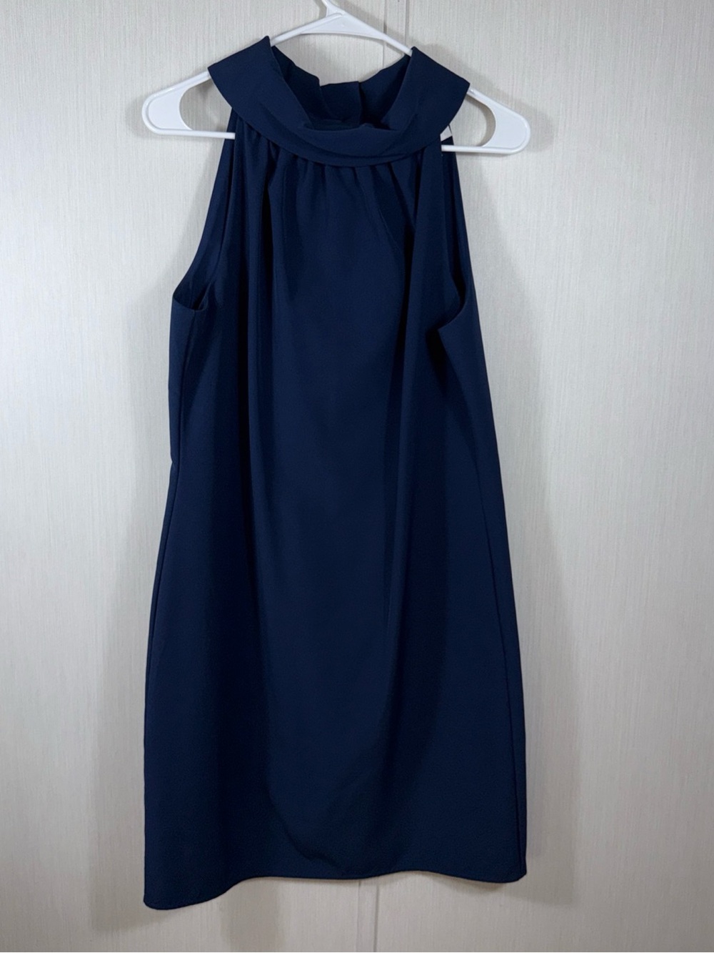 Sail to Sable STS Women’s M Navy Halter Dress with Gathered Neckline Button Back